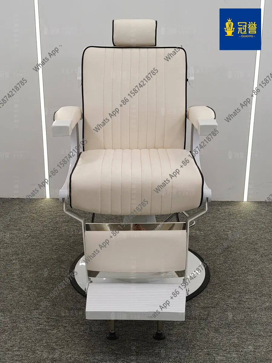 Df Haircut Chair Luxury Barber Chair Rotating Lifting Hairdressing Chair Leather Thickened Stainless Steel Bottom Basin Minimali