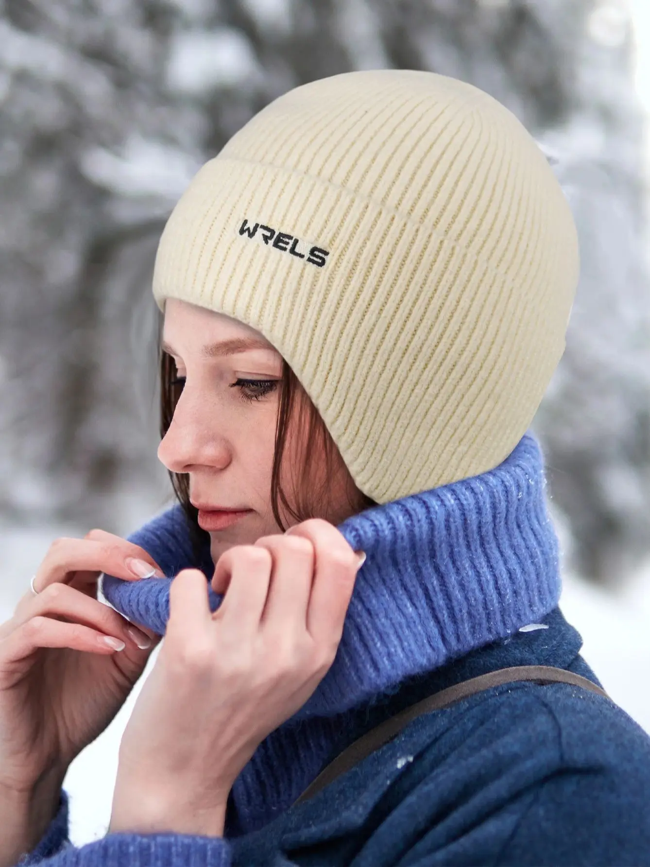 AliExpress WRELS Earflap Winter Hat Warm Pullover Hat Thickened Beanie Hat Knitted Earflap Cap Soft Outdoor Cycling Running Ear Protector