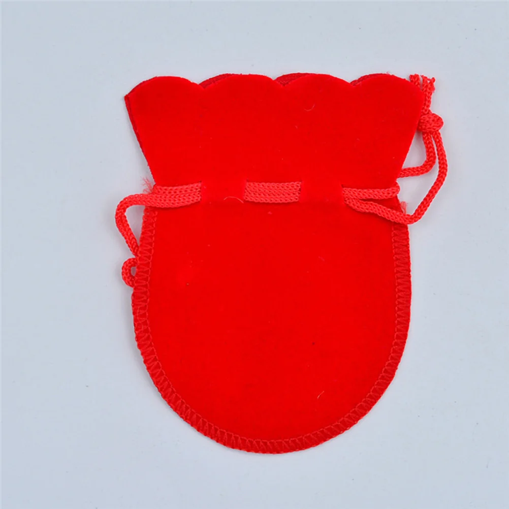 

20Pcs 9x7cm Gourd Shape Jewelry Bags Flannel Drawstring Pouches for Rings Bracelets Watches Wedding Christmas Gifts
