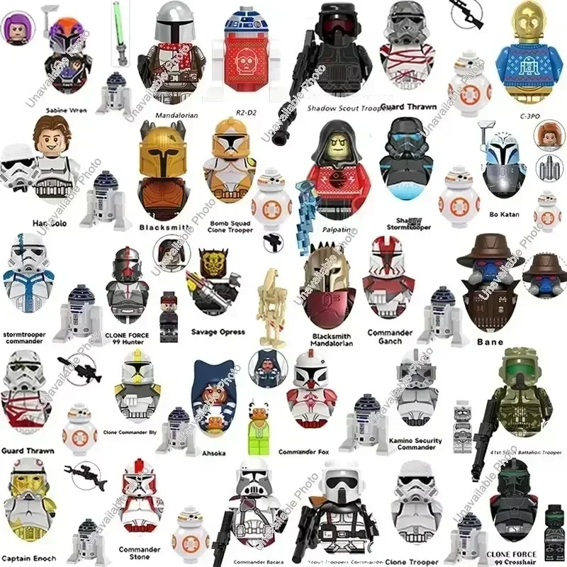 Hot Toys 36Pcs Building Blocks Compatible Star Wars Legions Figure Dolls Mandalorian Collectibles Blocks Figure Model Toys Gifts