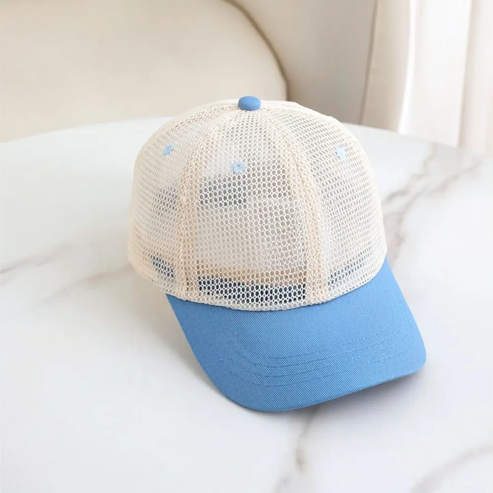 Kids Summer Baseball Cap Breathable Mesh Sun Hat Excavator Pattern Adjustable Trucker Hat Outdoor Beach Sports Casual Headwear