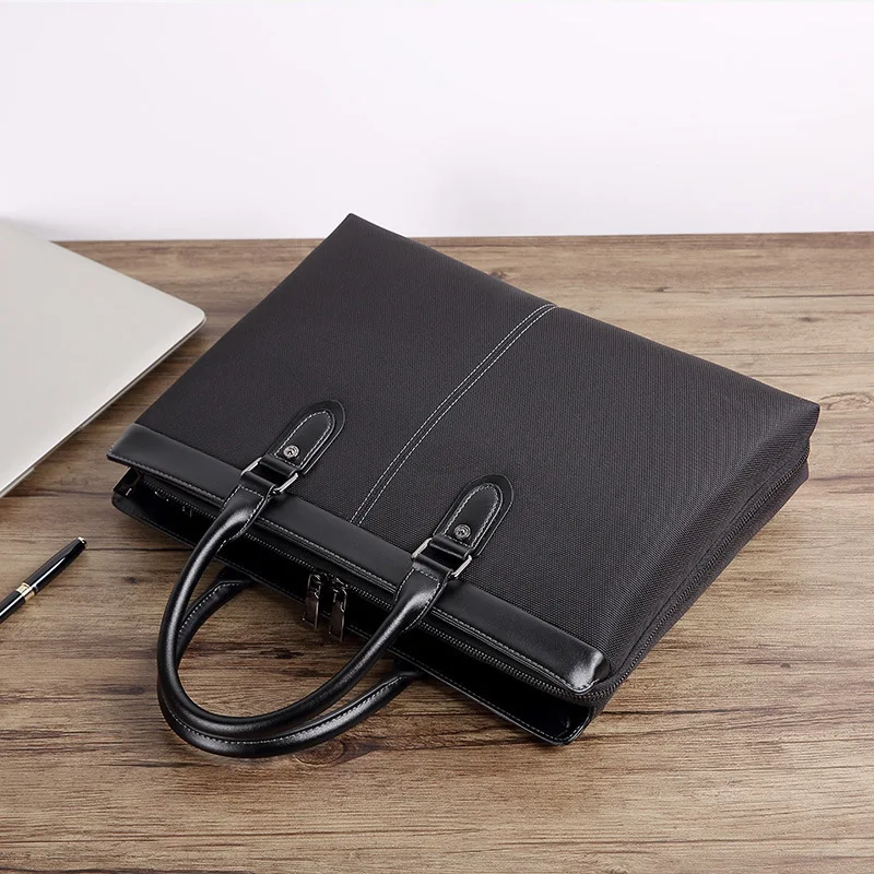 2025 New Fashion Briefcase Oxford Cloth Laptop Single Luxury Brand Messenger Bag Men Leather Man Bags Multi-layer Men's Handbag