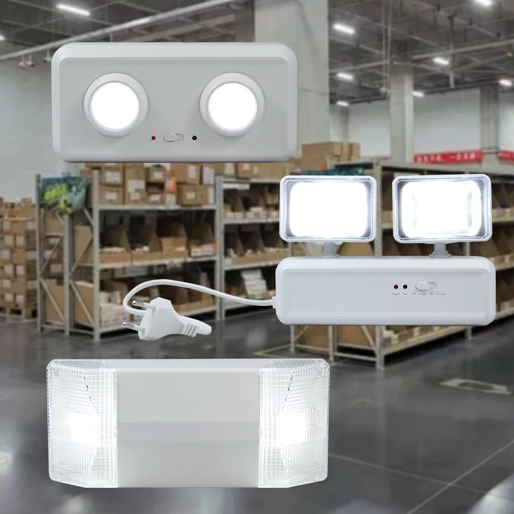 LED Fire Fighting Light Emergency Evacuation Exit Light Wall Mounted Rechargeable Emergency Lamp Indoor Light for Power Outage