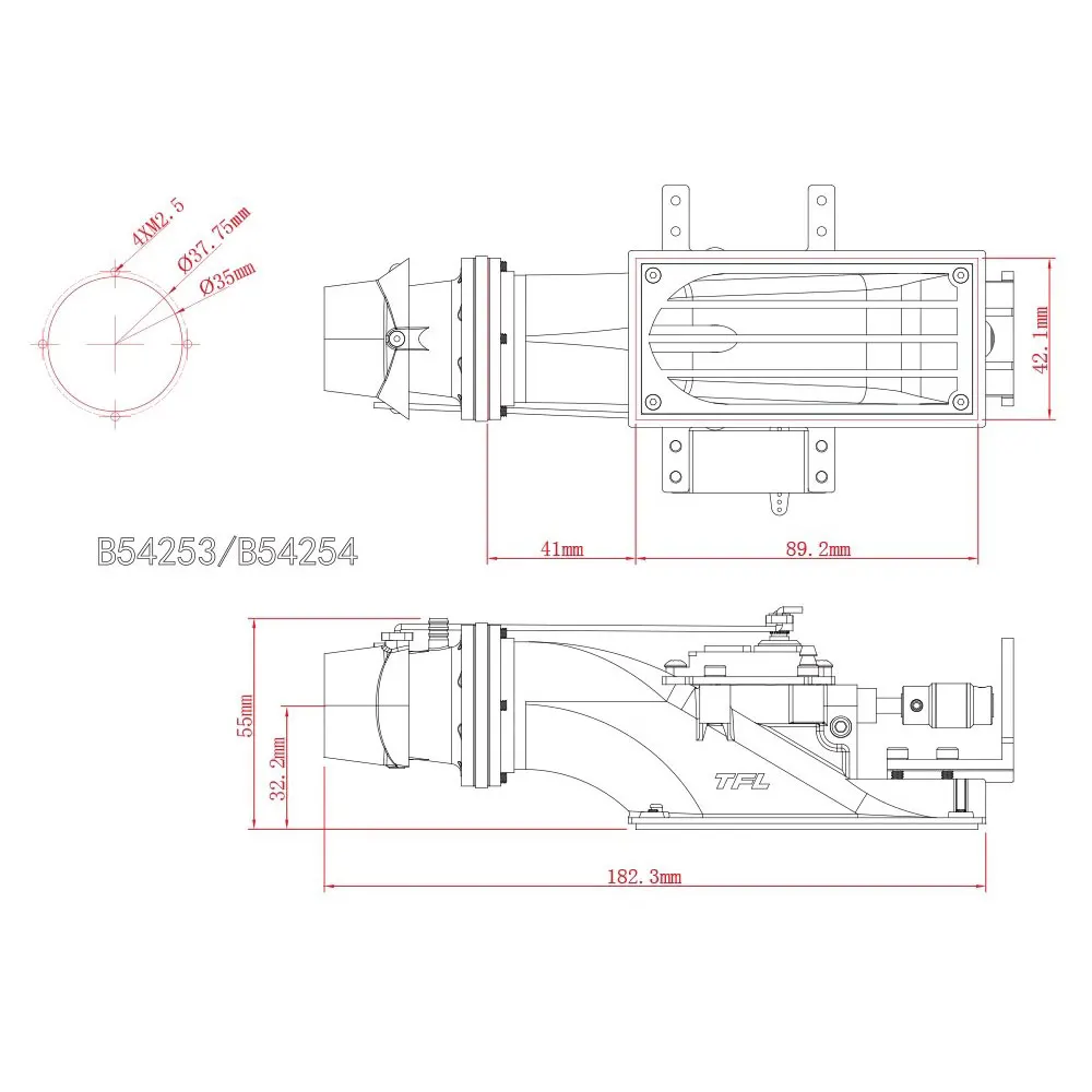 TFL RC boat B54253 Water jet thruster jet pump Water jet drive boat remote control model refit nozzle