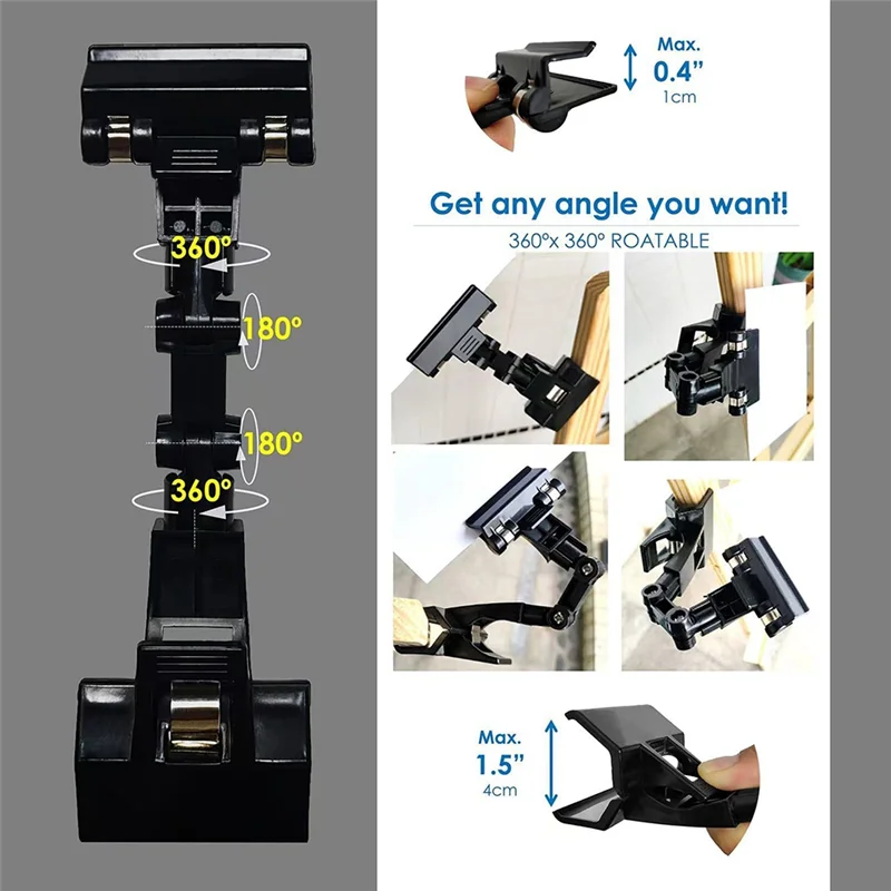 

A34R Зажим для мольберта, Держатель мольберта для кистей с вращающимся зажимом для копирования бумаги, Держатель барабанной палочки, Регулируемый держатель файлов