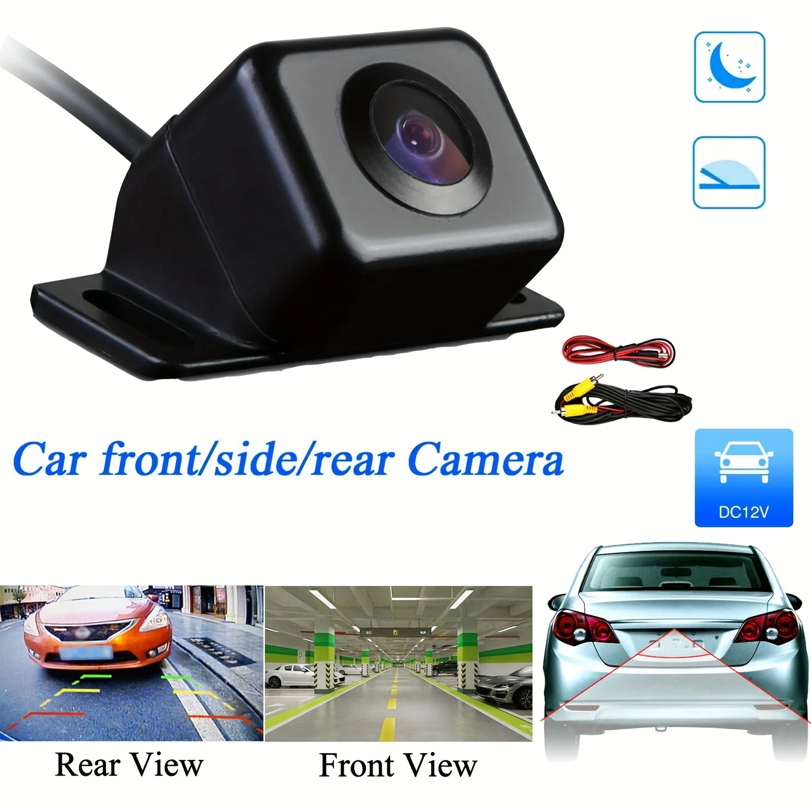 Fit Night Vision Rear View Backup Camera for Cars - Front/Side/Rear View, Integrated Lens Camera | Durable Camera Build