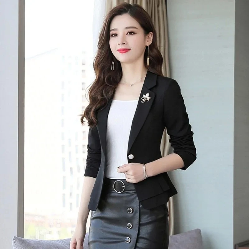 Spring And Autumn New Blazer Women 2023 Solid Color Fashion Slim Office Short Blazer Women Elegant Single Women Blazer Coat W959