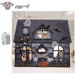 Piggy Craft metalowe matryce do wycinania matryce Ghost Halloween house Scrapbook papier rzemiosło nóż forma ostrze dziurkacz szablony matryce