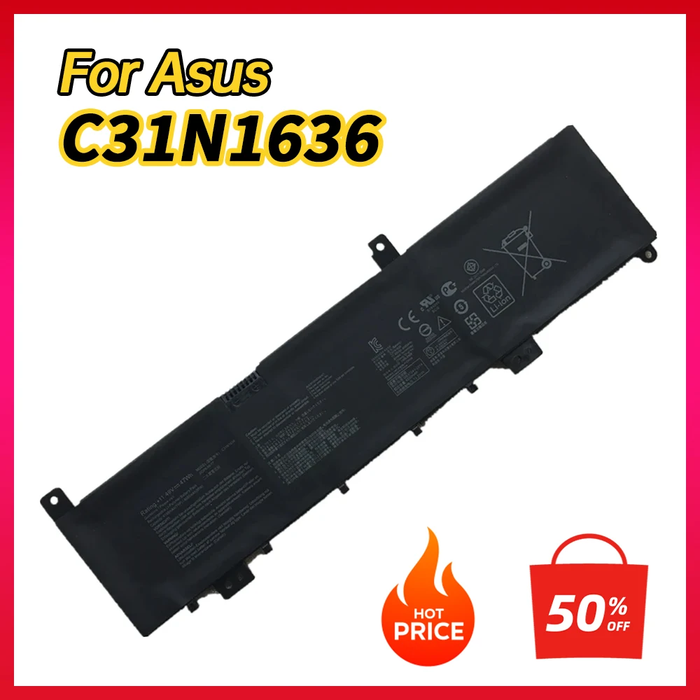

100% новый аккумулятор для ноутбука C31N1636 для Asus VivoBook M580GD M580VD N580VD NX580GD NX580VD N580GD X580VN UX502VD 0B200- 02580200