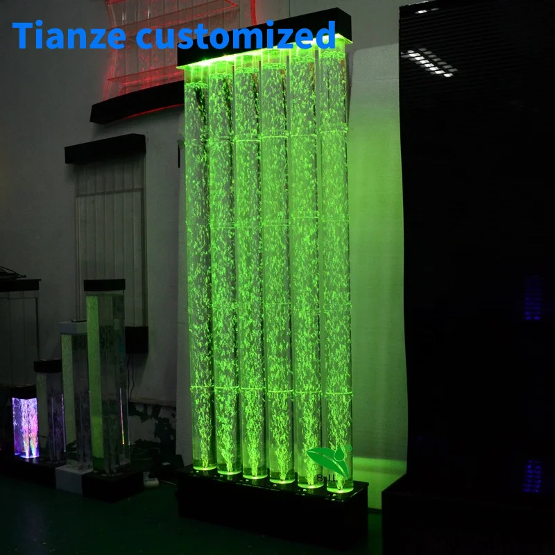 (Customized) indoor standing bubble wall changing led light acrylic water bubble panel screen