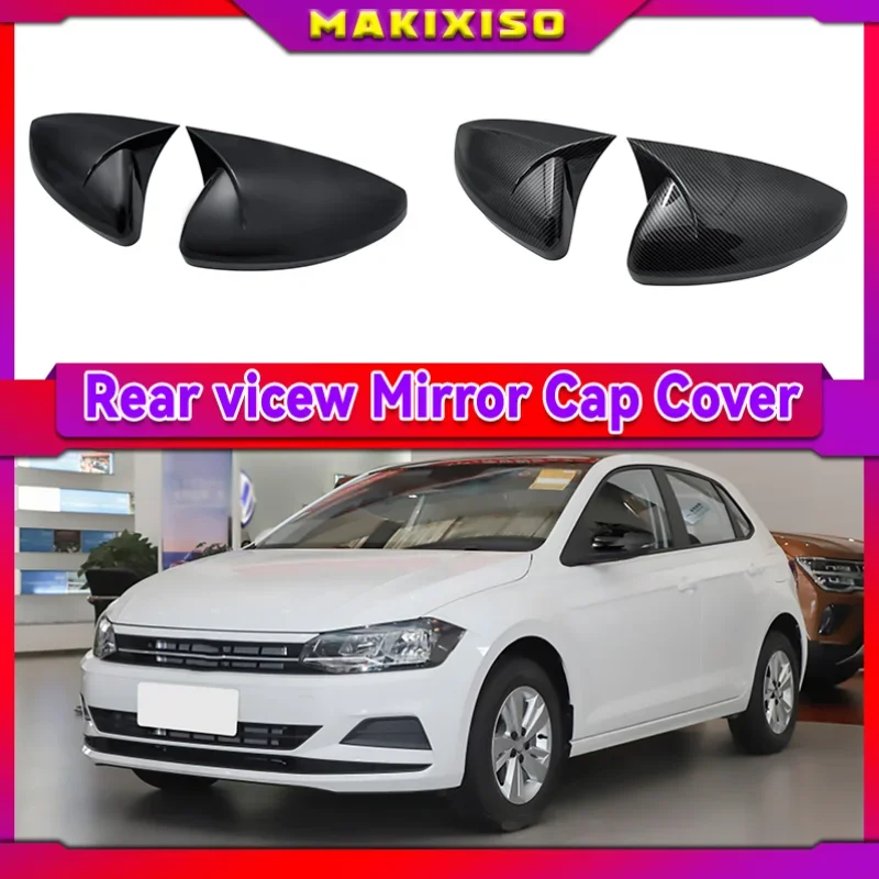 Carbon Side Wing Mirror Cover For VW polo 2019 2020 2021 high quality black Rear-View Caps