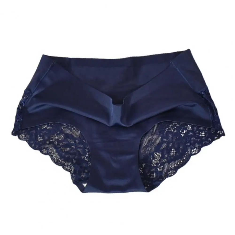 2 المقالات سراويل الحرير الجليد الإناث منتصف الخصر غير وسم الدانتيل القطن المنشعب الجلد ودية حجم كبير تنفس رقيقة جدا الشباب