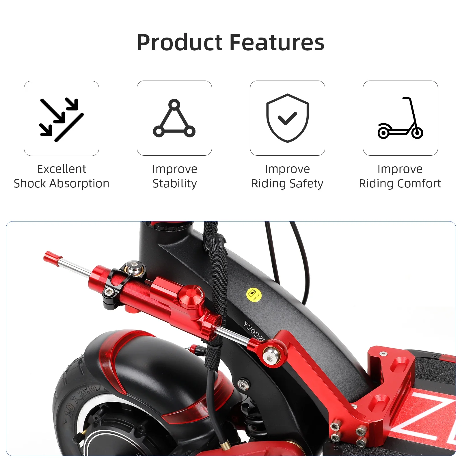 Ulip For Zero 10X Electric Scooter Steering Stabilizer Damper Front Wheel Shock Absorber Modification Bracket Kit Accessories