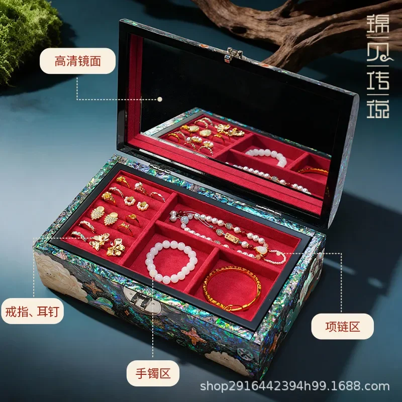 for Jinbei Luodian Jewelry Box Necklace Bracelet Storage Organizer Creative Gift for Women Birthday Wedding Anniversary