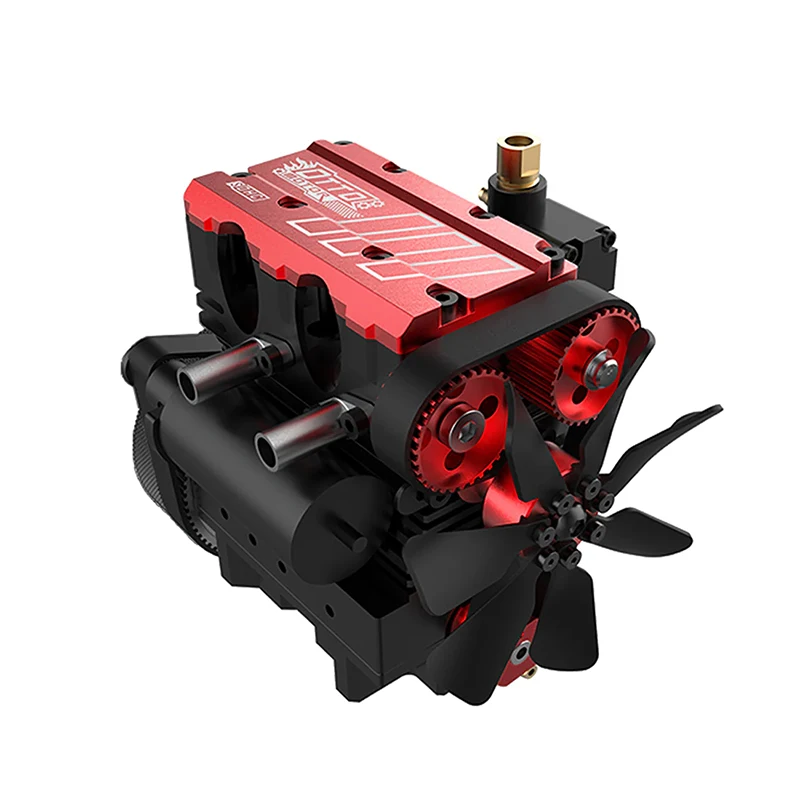 TOYAN FS L200AC Nitro Engine Model Red Kit 7cc Inline 2 Cylinder 4 Stroke Air Cooled Engine Model Kit - OTTO Edition