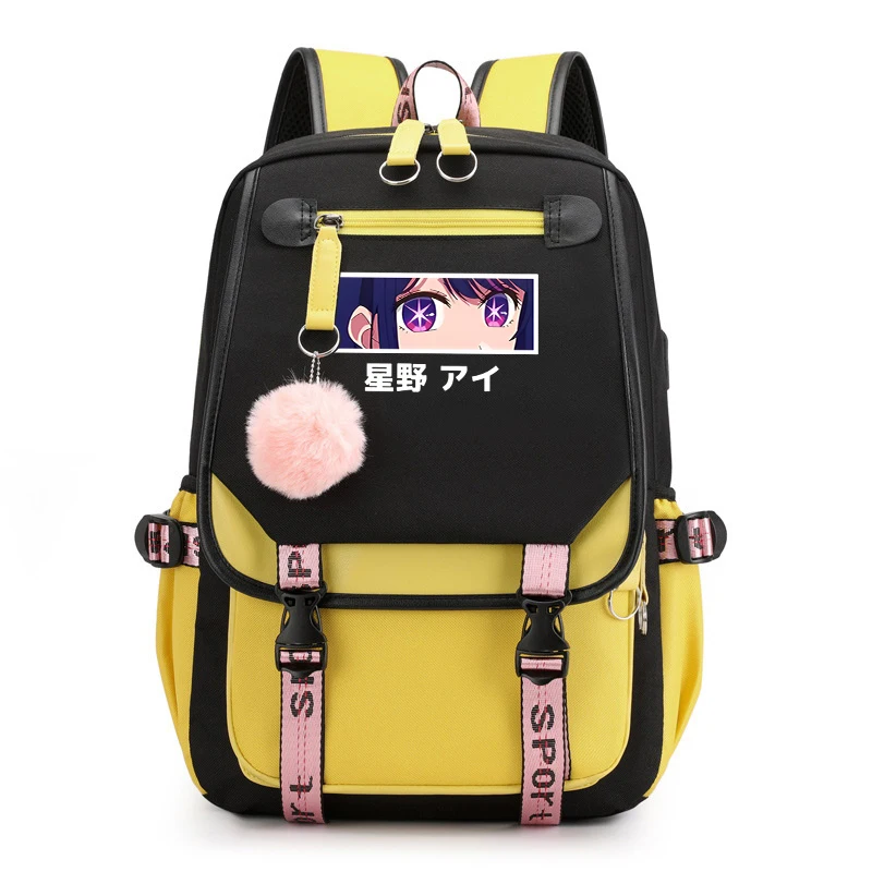 Mochila anime Ai Hoshino para homens e mulheres, cor sólida, bolsa de escola casual diária, adolescentes e estudantes, moda