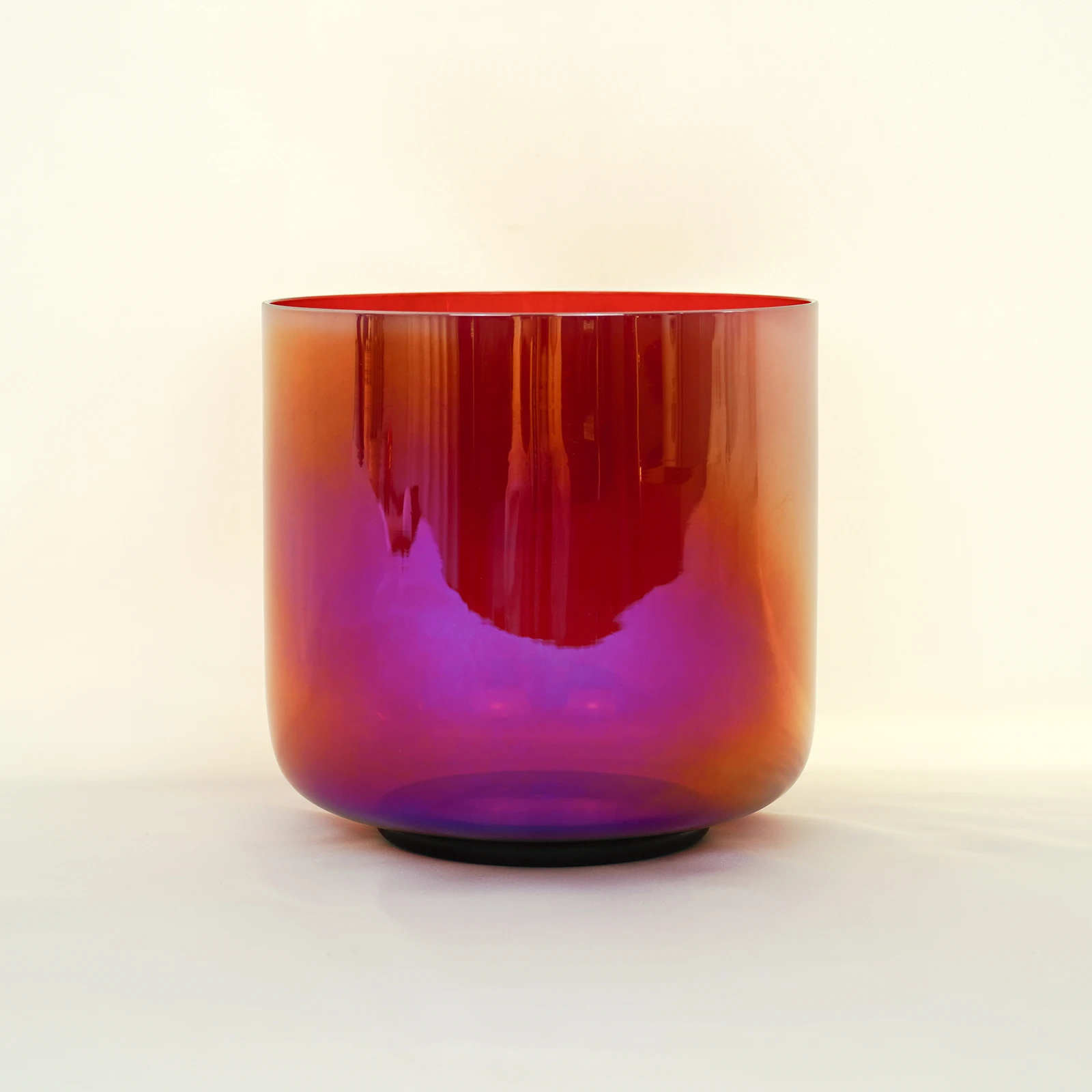

6-Inch Cosmic Light Red Clear Crystal Singing Bowl,C Note Root Chakra Transparent Sound Bowl with Mallet & O-ring