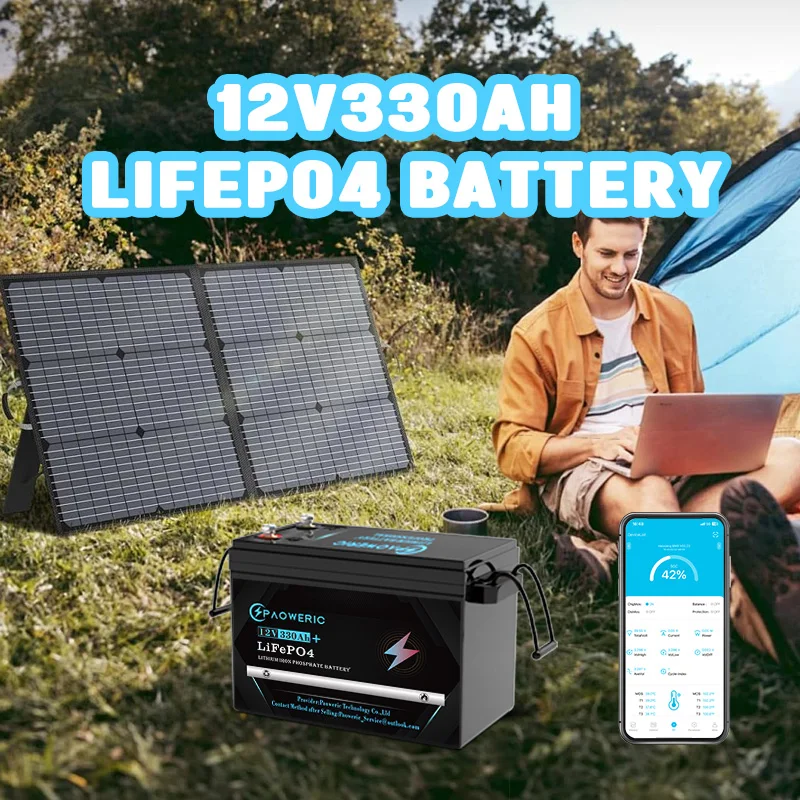 Paoweric LiFePO4 Lithium Battery, Built-in 200A BMS, 4224Wh Deep Cycle Rechargeable Battery for Solar, RV, Marine, and Off-Grid Applications