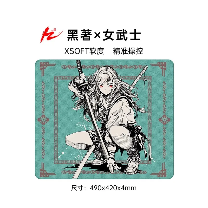 Black - Female Warrior Mouse Pad Pc Accessories Laptop Computer Smooth Pc Gamer Keyboard Desk Mat Big Gaming Mousepad Gift