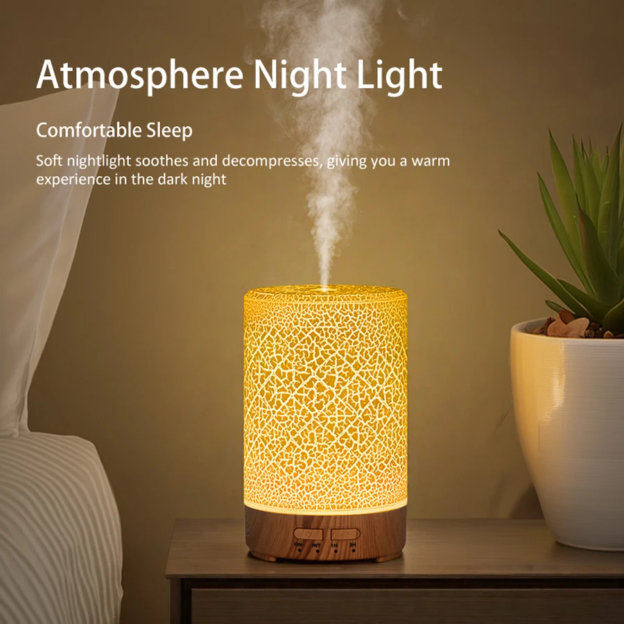 موزع روائح الزيوت العطرية، موزع رذاذ بارد، مرطب هواء بالموجات فوق الصوتية يعمل بمنفذ USB مع 7 أضواء LED ملونة