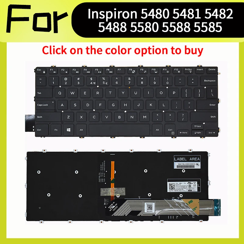 لوحة المفاتيح الأمريكية الجديدة لديل انسبايرون 5480 5481 5482 5488 5580 5588 5585 7586