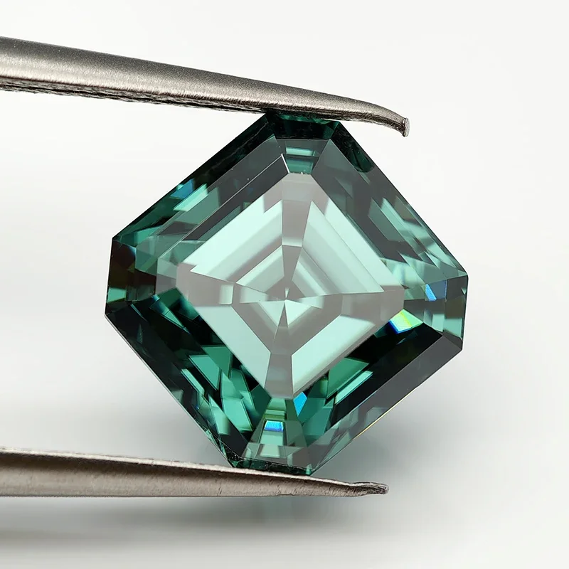 

Natural Emerald Green Color Moissanite Stone with Certificate 1.0-5.0ct VVS1 Moissanita Gemstone Pass Diamond Tester
