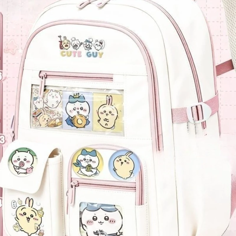 Anime Cartoon Kawaii Chiikawa Schoolbag Clear Pattern Backpack Abrasion Resistant Antifouling Printing High-capacity Zipper New