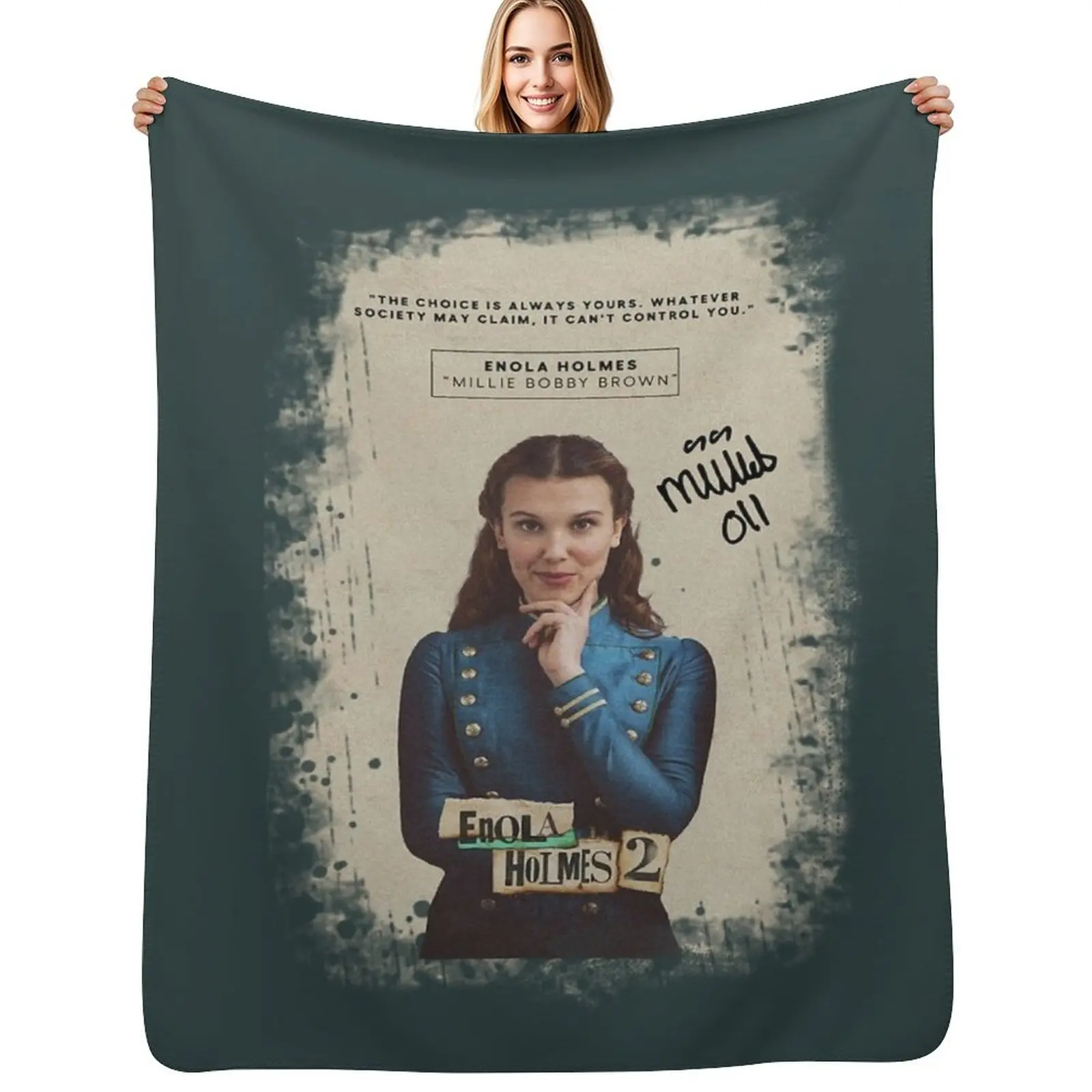 

Enola holmes Throw Blanket manga Vintage Decorative Sofas Blanket