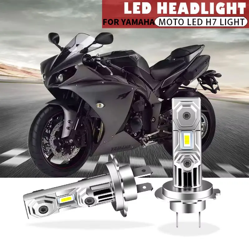 Motorcycle Headlight 12000LM 60W H7 CSP LED Bulbs Headlight Fanless Wireless Mini Size Design For Yamaha Yzf R1 R3 2004-2020