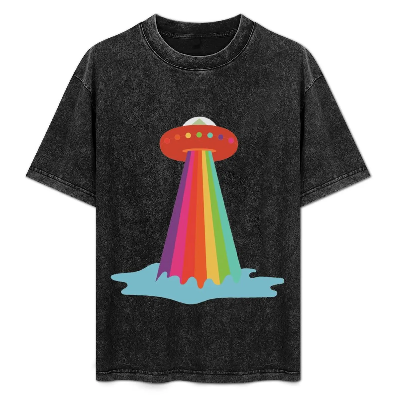 

Rainbow Spaceship T-Shirt Funny t-shirt aesthetic clothes Luxury man mens white t shirts