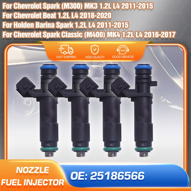 

Car Fuel Injector Nozzle 25186566 For Chevrolet Spark M300 M400 2011 2012-2017 Chevrolet Beat 2018-2020 Holden Barina Spark 1.2L