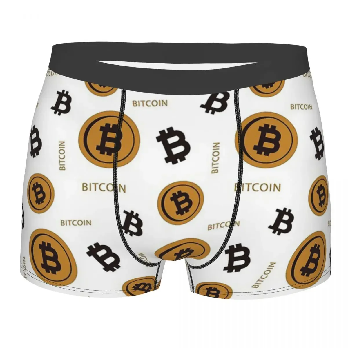 B Bitcoin Underpants Breathbale Panties Men's Underwear Ventilate Shorts Boxer Briefs