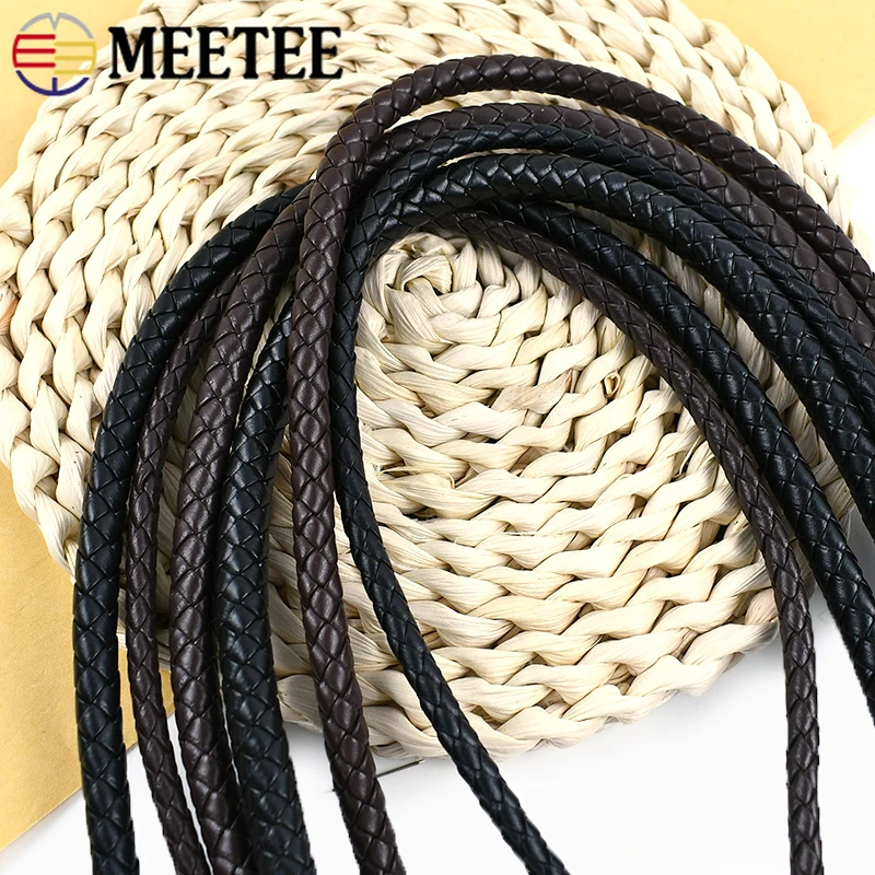 

5Meters 3-12mm PU Macrame Cord for Jewelry Bag Decor Round Leather Woven Rope KeyChain Bracelet Cords DIY Sewing Accessories