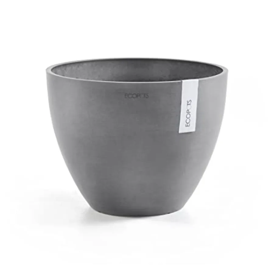 

Modern Round Indoor Outdoor Recycled-Based Composite Flower Pot Planter Grey 16 Durable for Various Settings