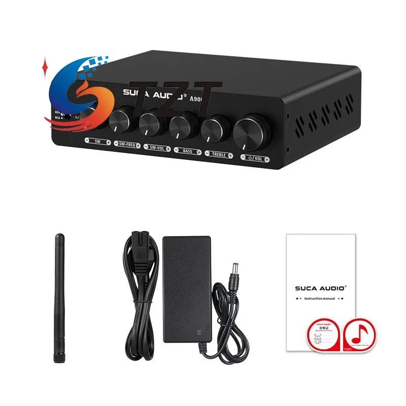 TZT SUCA AUDIO A900 300Wx3 BT5.2 Bluetooth Amplifier Hifi Power Amp 2.1-Channel Amplifier for Home Use