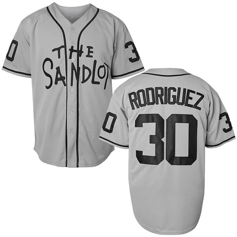 

Movie The Sandlot Legends Benny Rodriguez #30 YEAH-YEAH #11 Baseball Jersey Mens Loose Shirt LOGO Sewing Embroidery