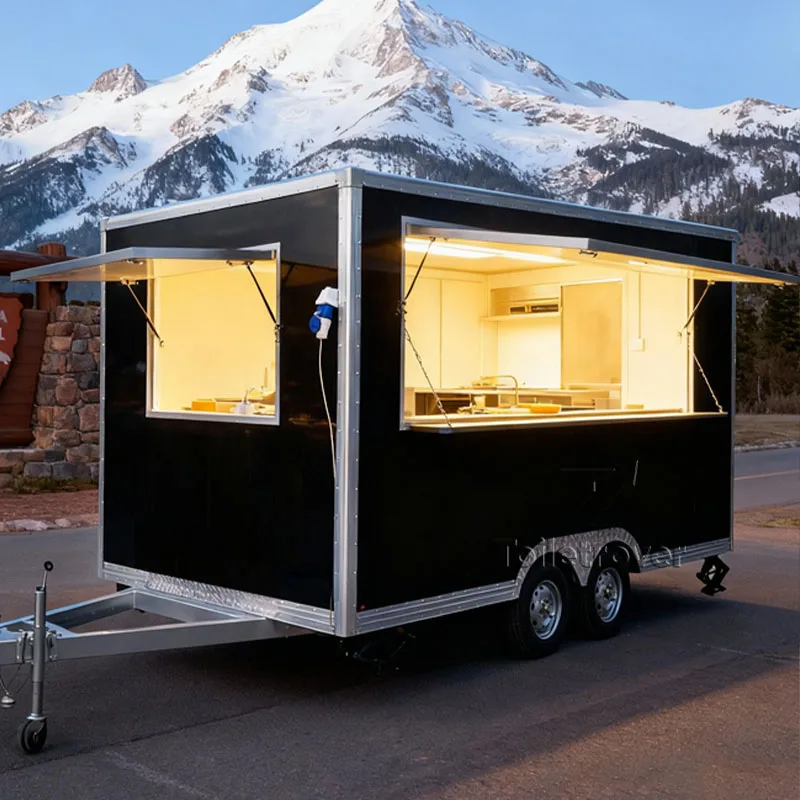 

Food Truck Mobile Food Catering Trailer Fully Equipped Outdoor Mobile Beer Ice Cream Coffee Carts Food Trailers Fully Equipped
