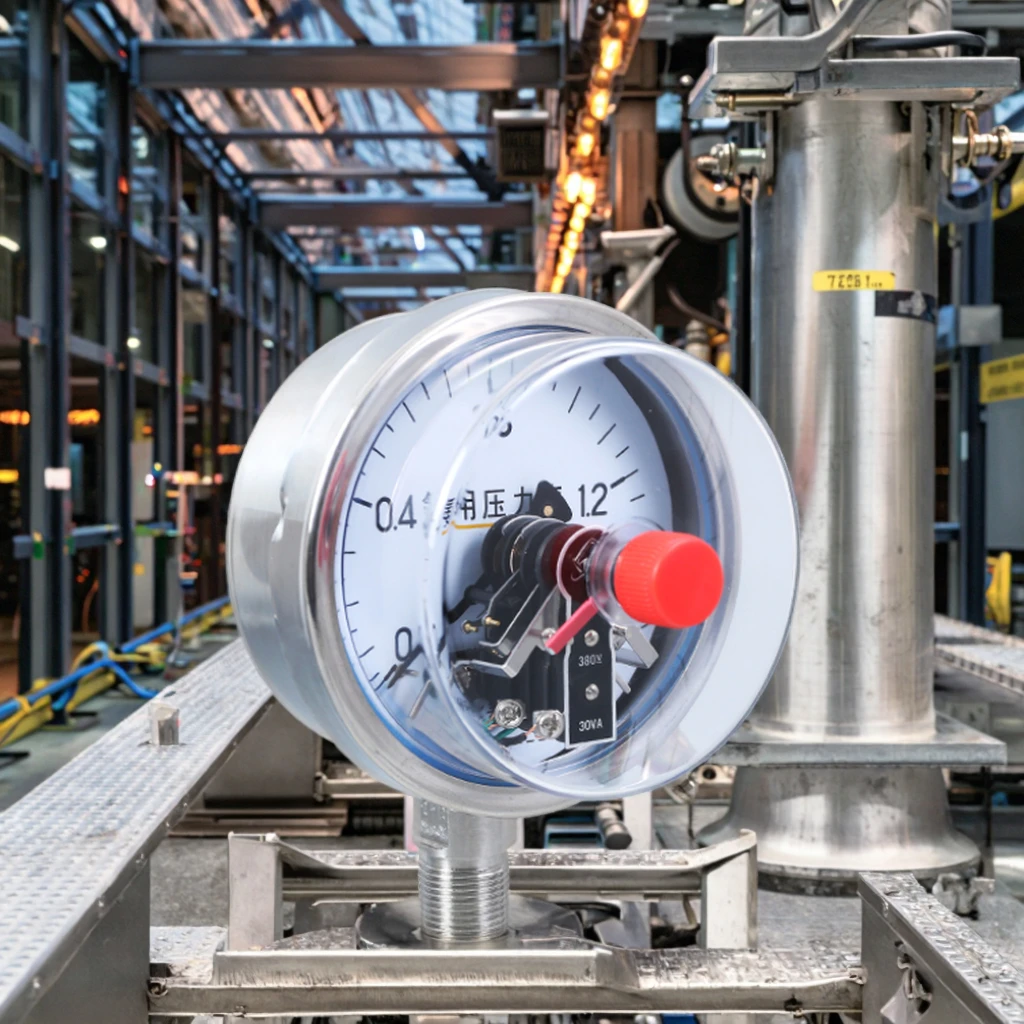 

KHXC-100BF 1.6MPa All Stainless Steel Brass Material Back Type 100mm Size Ammonia Electrical Contact Pressure Gauge