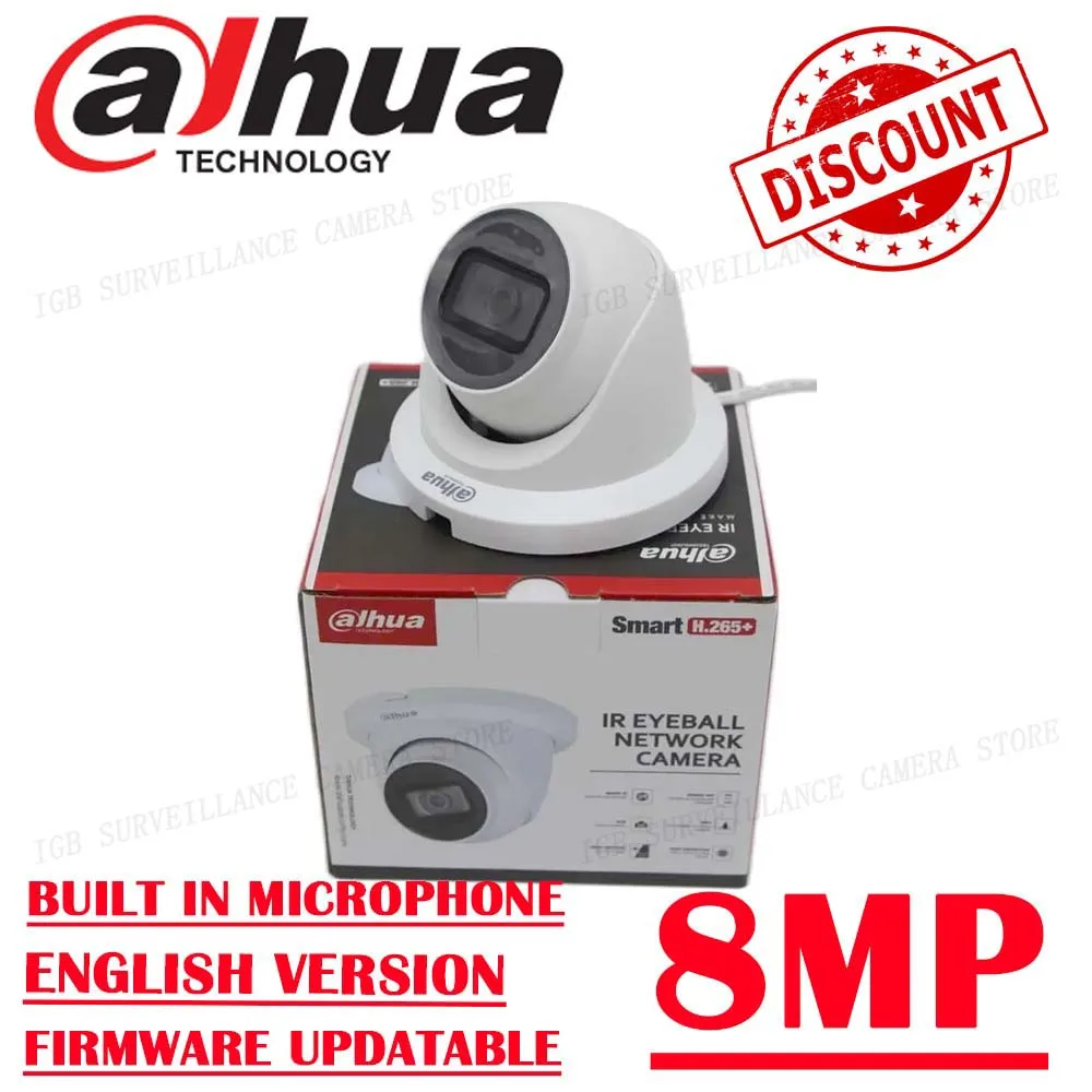 camera ip dahua starlight eyeball micrografico embutido e slot para cartao sd h265 ir 30m ivs wdr onvif ip67 8mp poe ipc hdw2831tm as s2 01