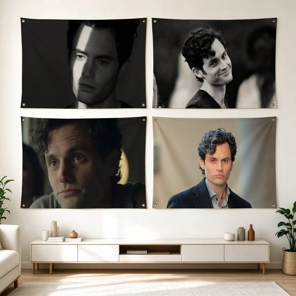 Retro Celebrity Penn Badgley  Flags for Bedrooms Home Decor Items Outdoor Decors Garage Decoration Flaga