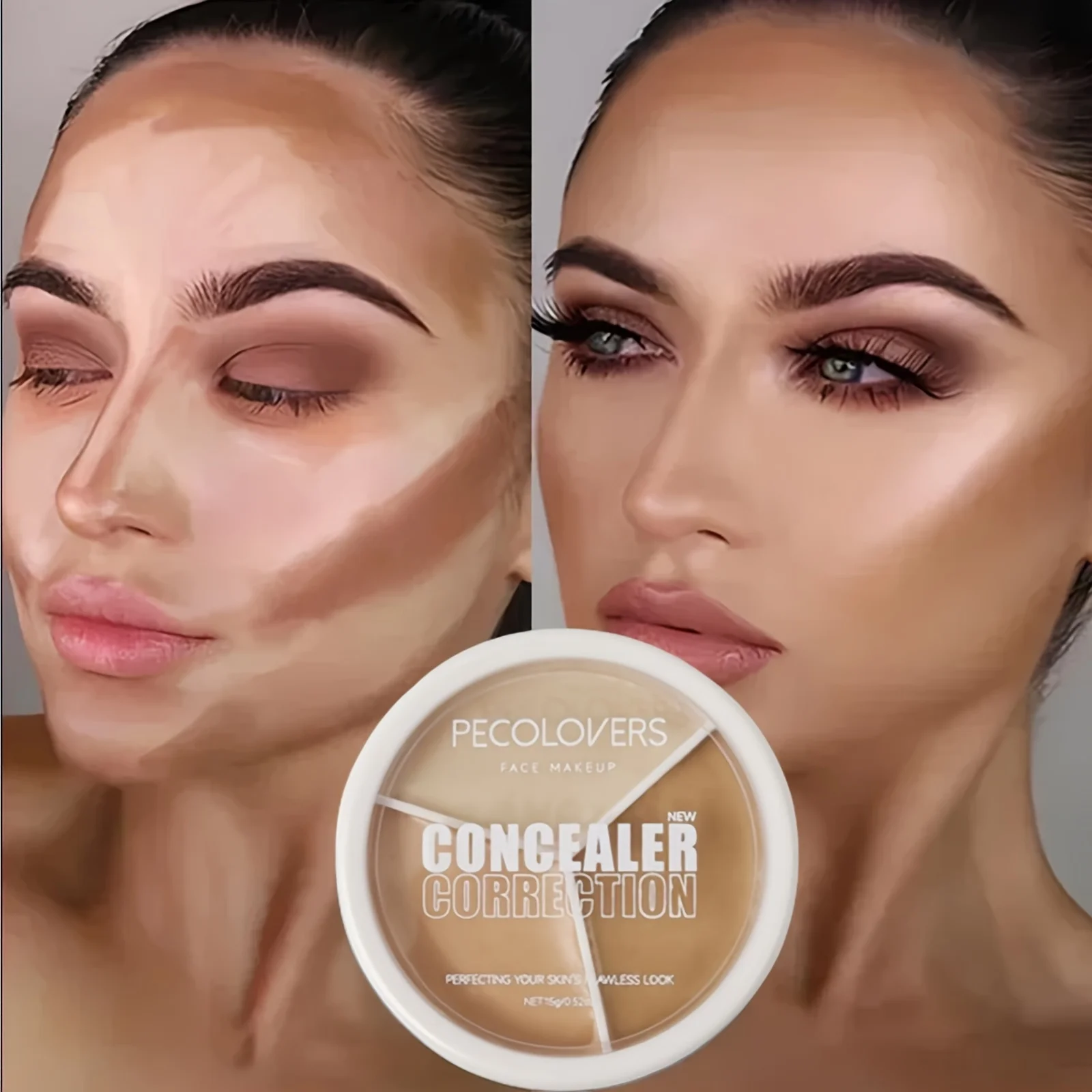 1pc Waterproof Concealer Cream Long Lasting Cover Spots Acne Marks Dark Circles Moisturizing Foundation Face Makeup
