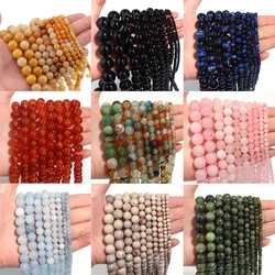 1Strand Natural Stone Jade Beads Loose Smooth Spacer Beads for Jewelry Making Diy Bracelet Necklace Accessories Wholesale