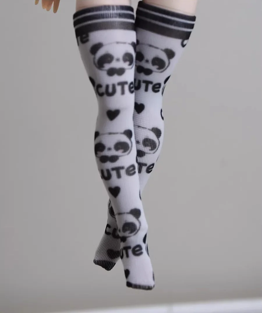 【15 days shipping】1/8 Scale Female Thigh Socks Lace High Elasticity Long Leggings Cute Printed Socks Clothes Accessories Model - view 3