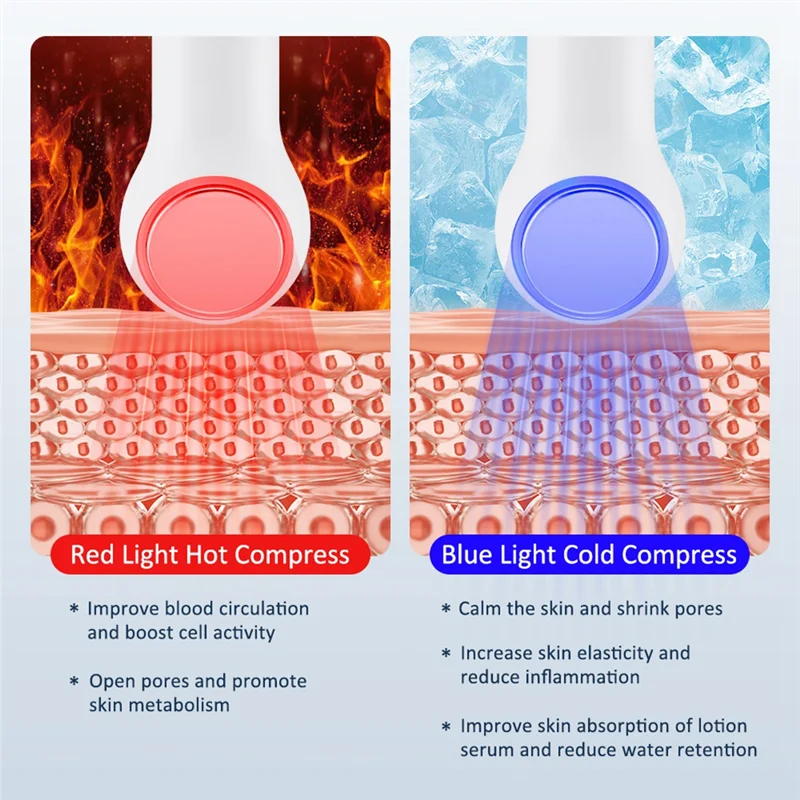 【FLASH-VENDA!】Dispositivo de beleza facial com calor/frio, levantamento elétrico, ferramenta facial para cuidados com a pele, olhos, pescoço, massageador de queixo duplo