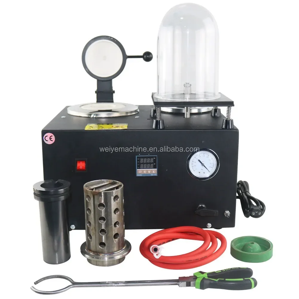 2L Small Integrated Casting Machine Gold & Silver Jewelry Plaster Mold Casting Equipment Jewelry Vacuum Casting Machine