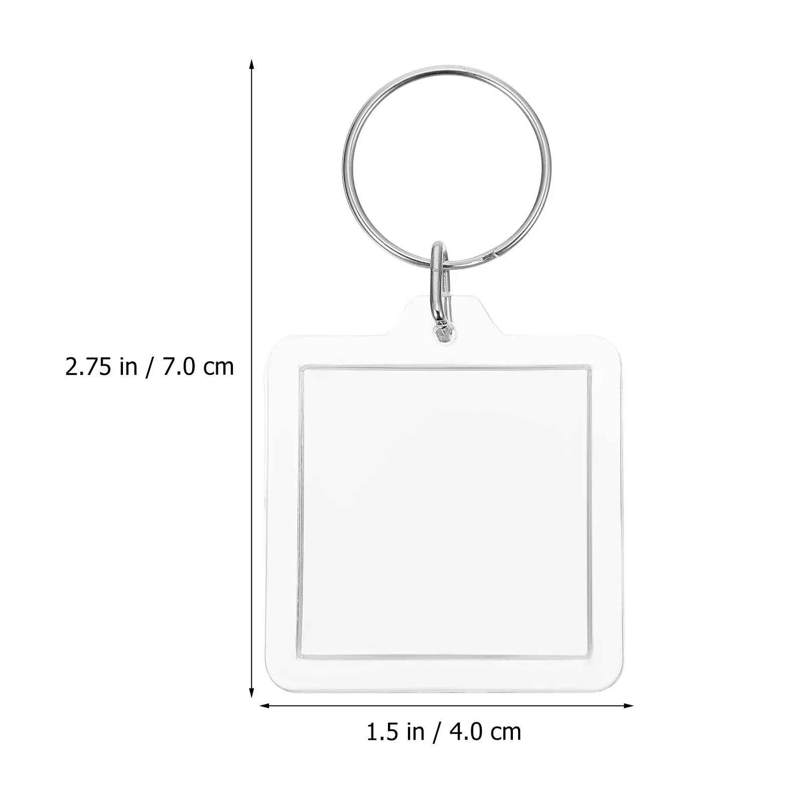20Pcs Acrylic Keychain Photo Frame Key Pendant for Birthday Valentine Gift Travel Commemoration Anniversary Creative Mini
