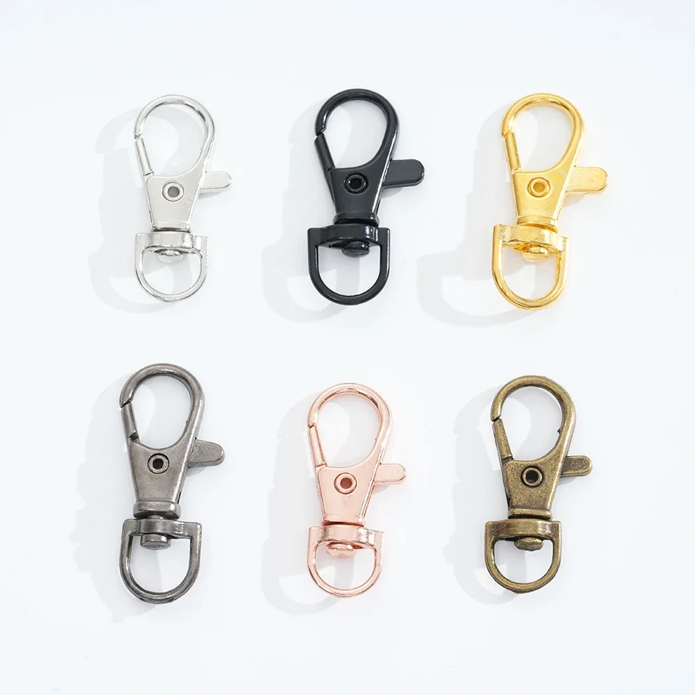 5pcs Swivel Lobster Clasp Hooks Split Key Ring Connector Carabiner for DIY Keychain Jewelry Making Findings Accessories