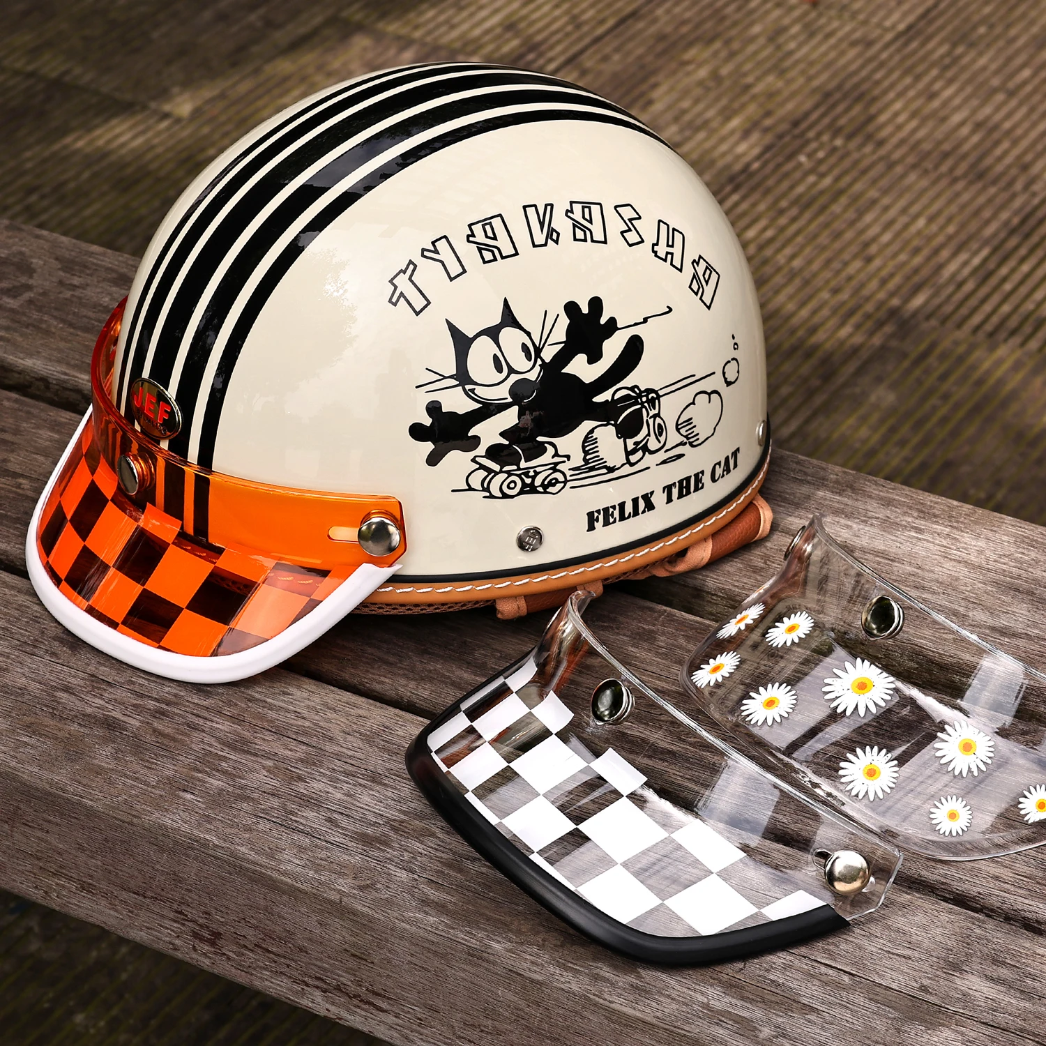 

Moto Helmet Visor Sun Block 3 Pin Buckle for Retro motor Helmets Open Face Full Face Half Helmet Motocross Visor