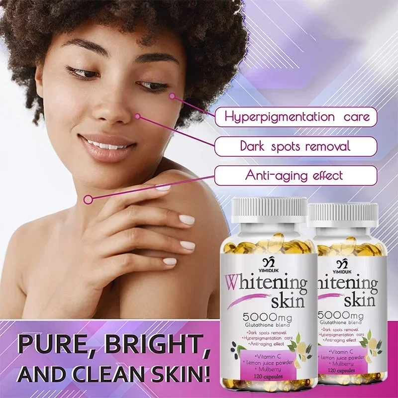 Natural Skin Whitening Effect Collagen, กลูตาไธโอนวิตามินซีผิวหน้าลดเมลานินต้านอนุมูลอิสระ