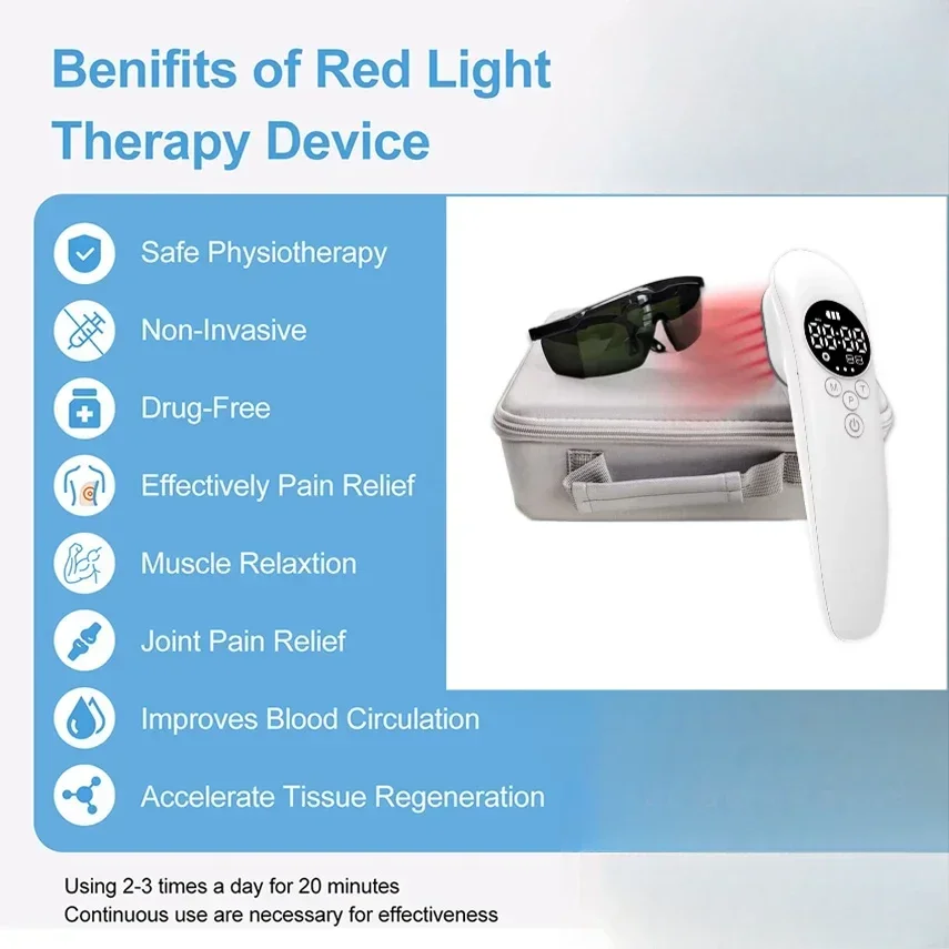 Handheld Lllt Cold Laser At Home Knee Pain Relief Rheumatoid Arthritis Medications Tissue Repair 3x808nm+14x650nm 17 Diode 520mW